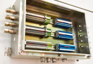 Terminal Block Assembly in Electrical Enclosure Photo